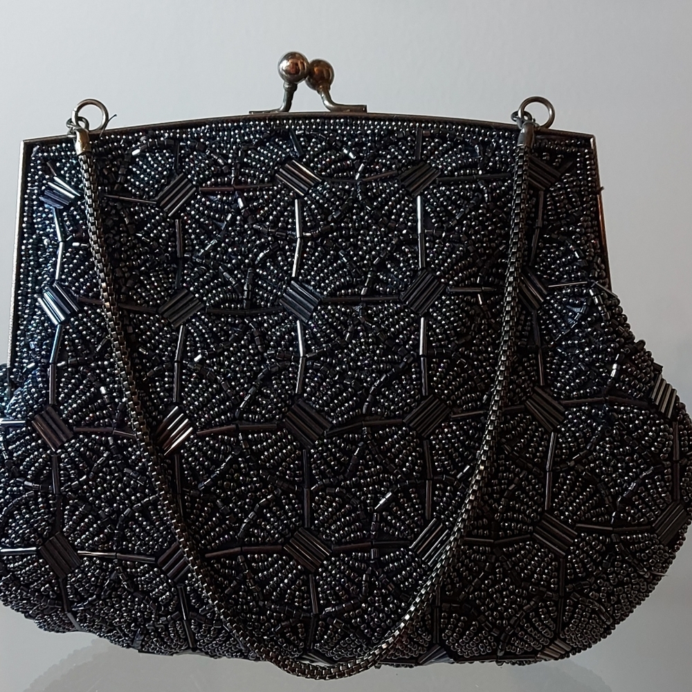 Beaded Evening Bag, Beaded Clutch, Formal Occasion Purse, 1950's Clutch - Picture 4 of 6